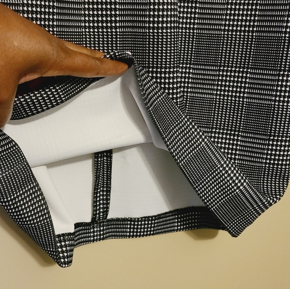 Calvin Klein Black & White Plaid Sheath Dress with Embroidery - Picture 12 of 14